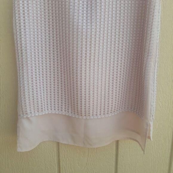 Calvin Klein Tunic Top Blush Pink Sheer Layered Waffle Textured Sleeveless Sz XS - Picture 7 of 10
